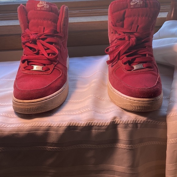 Red Nike Air Force ones AF1 men’s size 9 good condition - Picture 8 of 10